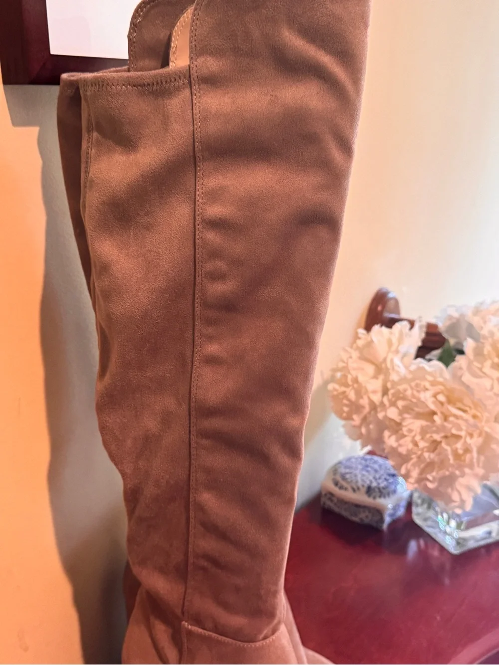 Kelly & Katie Taupe Over-the-Knee Suede Boots